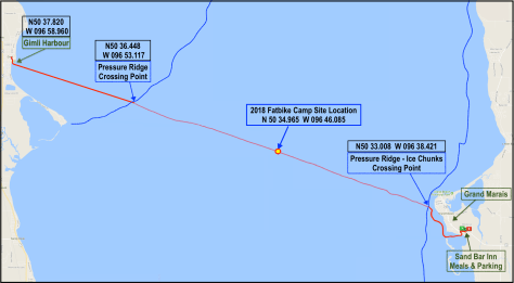 Map - 2018 'Alfred Barr' Lake Wpg Crossing &amp; Campover