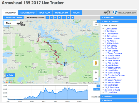 2017 Arrowhead 135 Live Tracker Pic