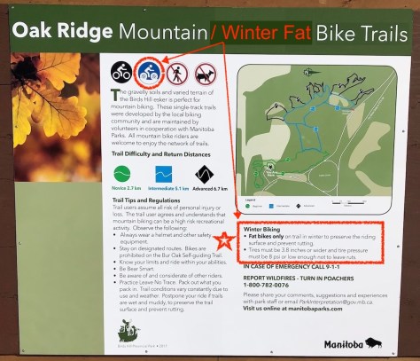 Oak Ridge MTB - Fatbike Trail at BHPP - Sign 2 FB Notes