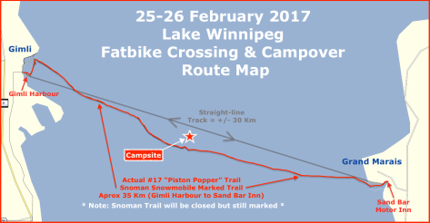 2017 Lake Wpg FB Crossing &amp; Campover Map -Snowman #17 Trail